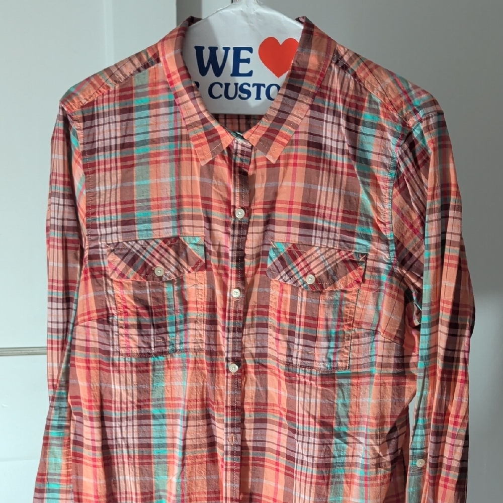 Eddie Bauer Multicolor Plaid Button Down Shirt